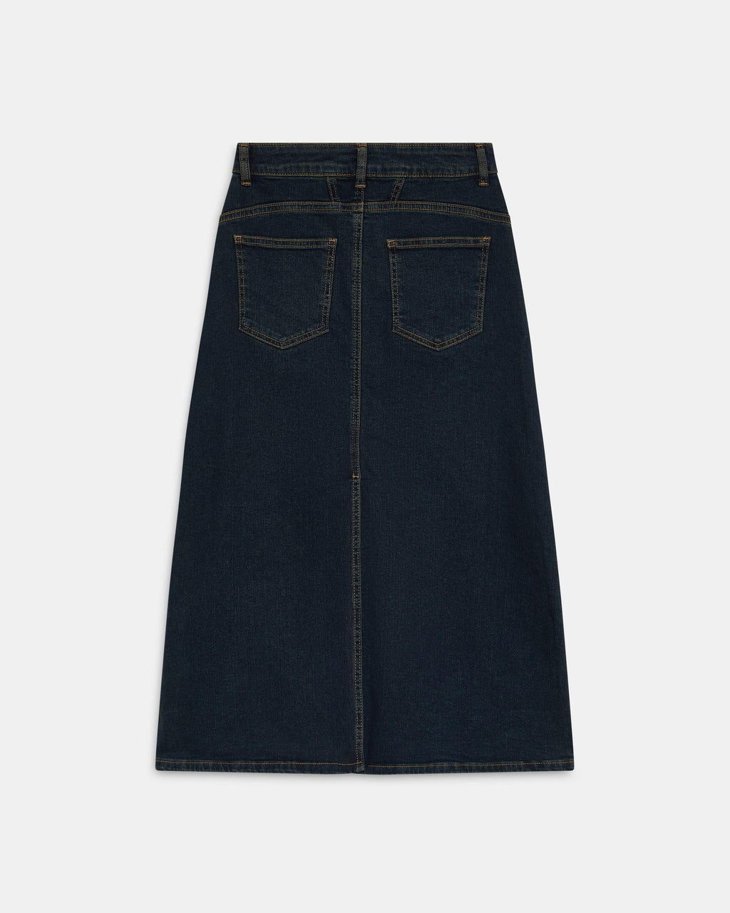 Falda Denim Costuras Azul Oscuro