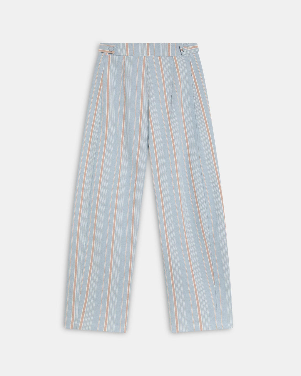 Pantalón Balloon Bolsillos Laterales Rayas Azul Claro