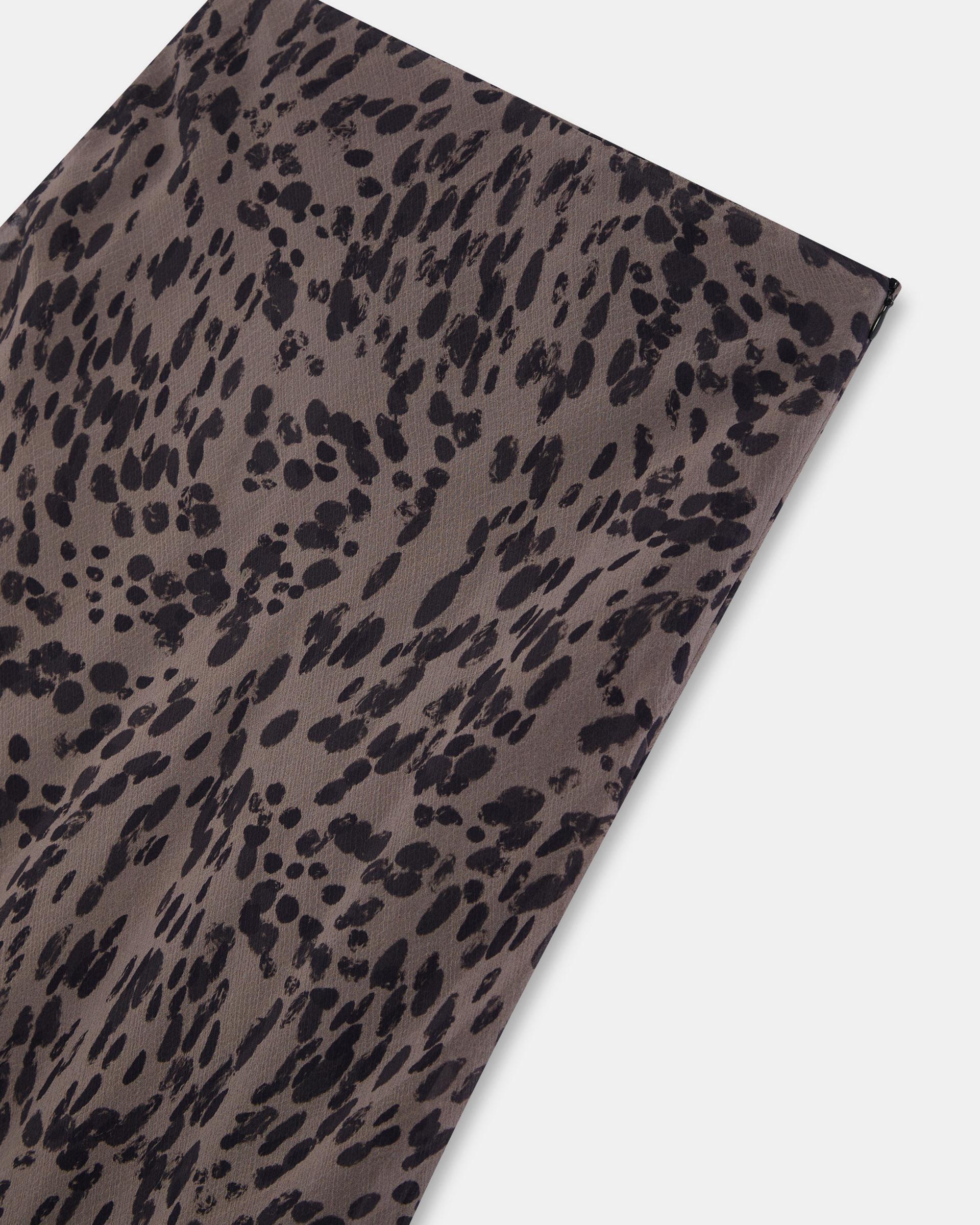 Falda Asimetrica Animal Print Marrón