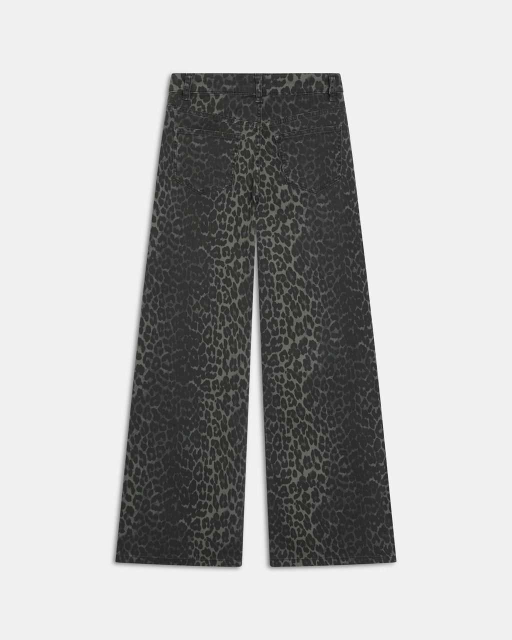 Jeans Wide Leg Animal Print Gris