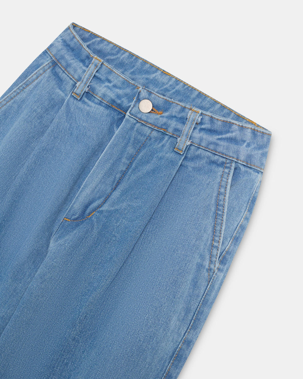 Jeans Bombacho Pinzas Azul