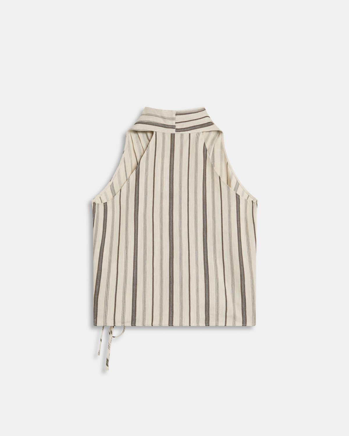Top Cruzado Rayas Beige
