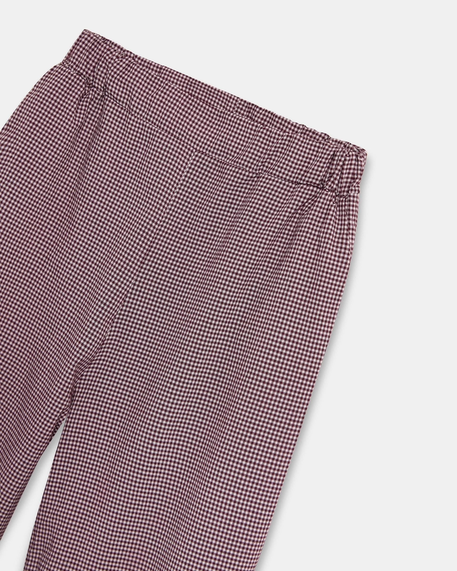 Pantalón Bombacho Cuadros Vichy Granate