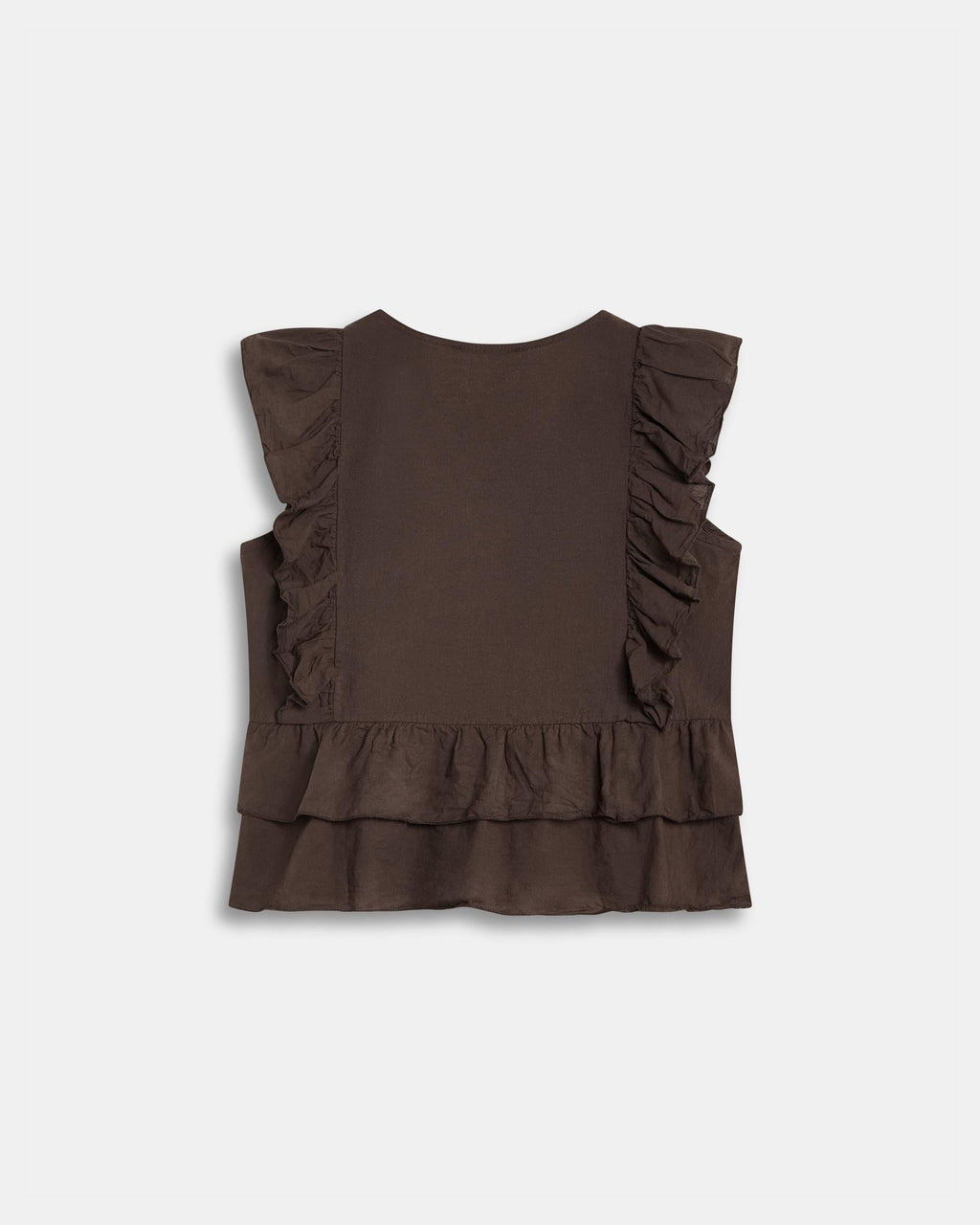 Blusa Cruzada Volantes Marrón