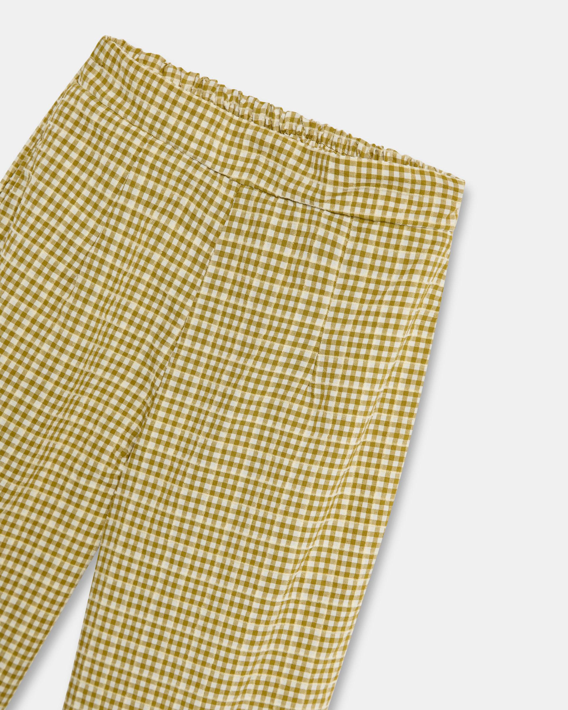 Pantalón Cuadros Volante Bajo Verde
