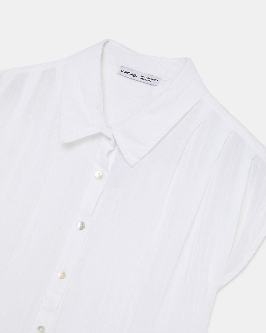 Camisa Sin Mangas Pliegues Blanca