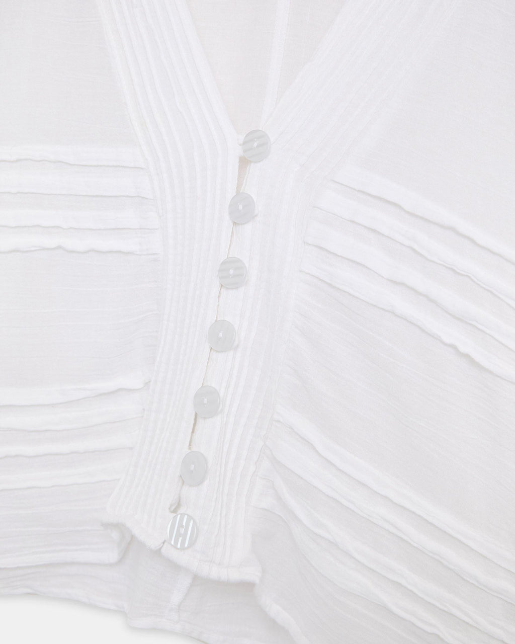 Blusa Pliegues Blanca
