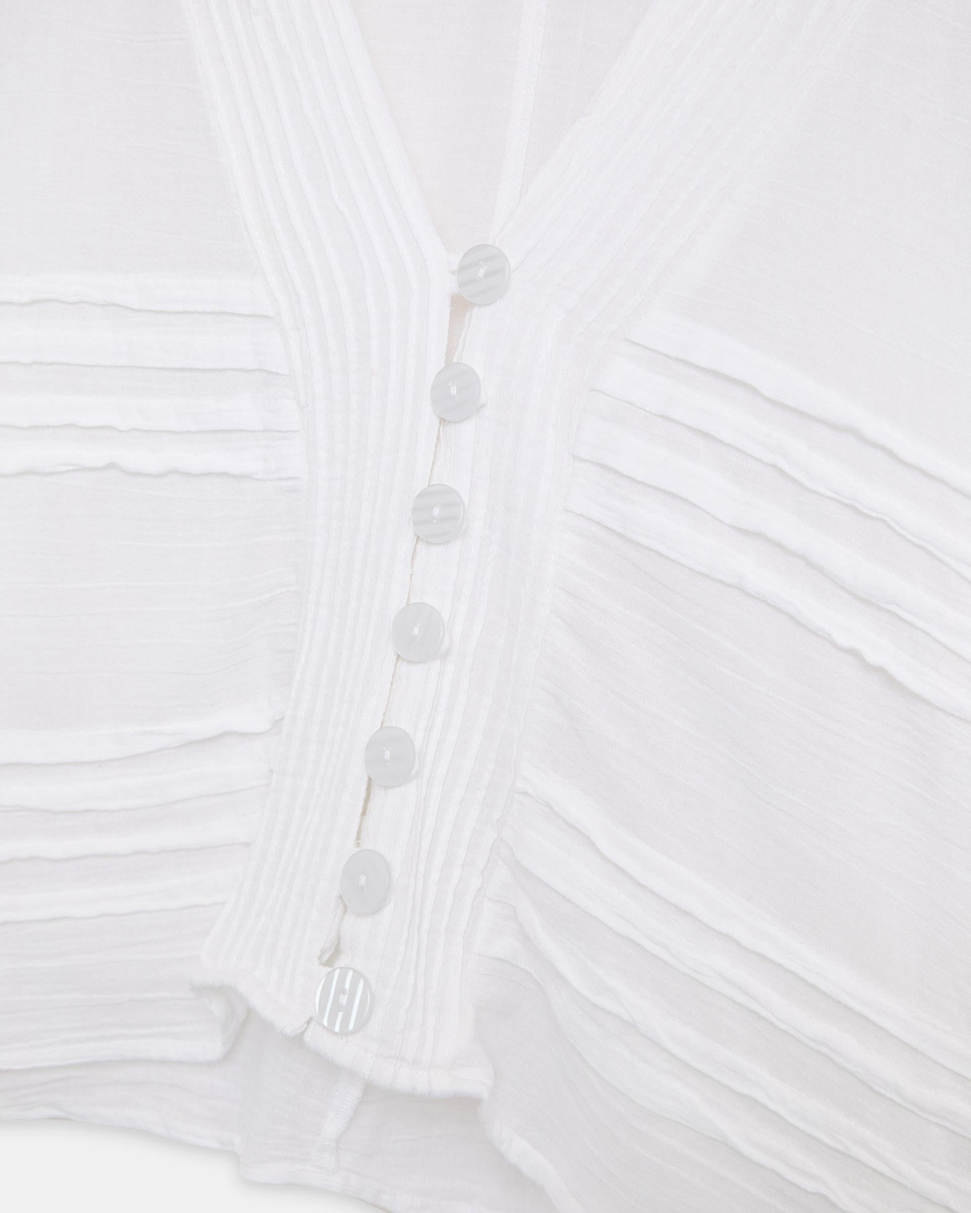 Blusa Pliegues Blanca