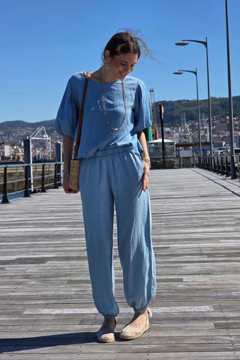 Pantalón Goma Jeans Claro