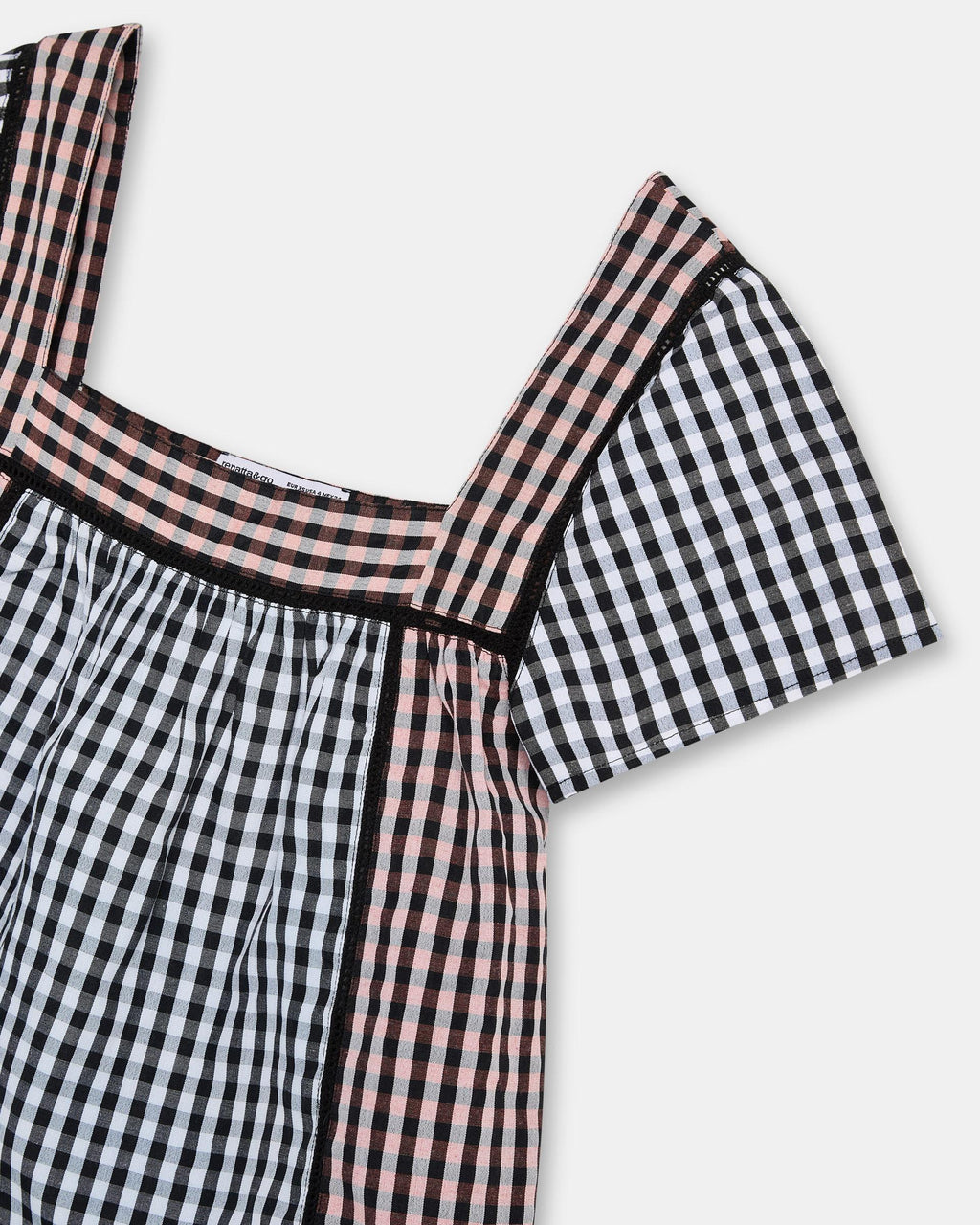 Blusa Cuadros Vichy Contraste Negro