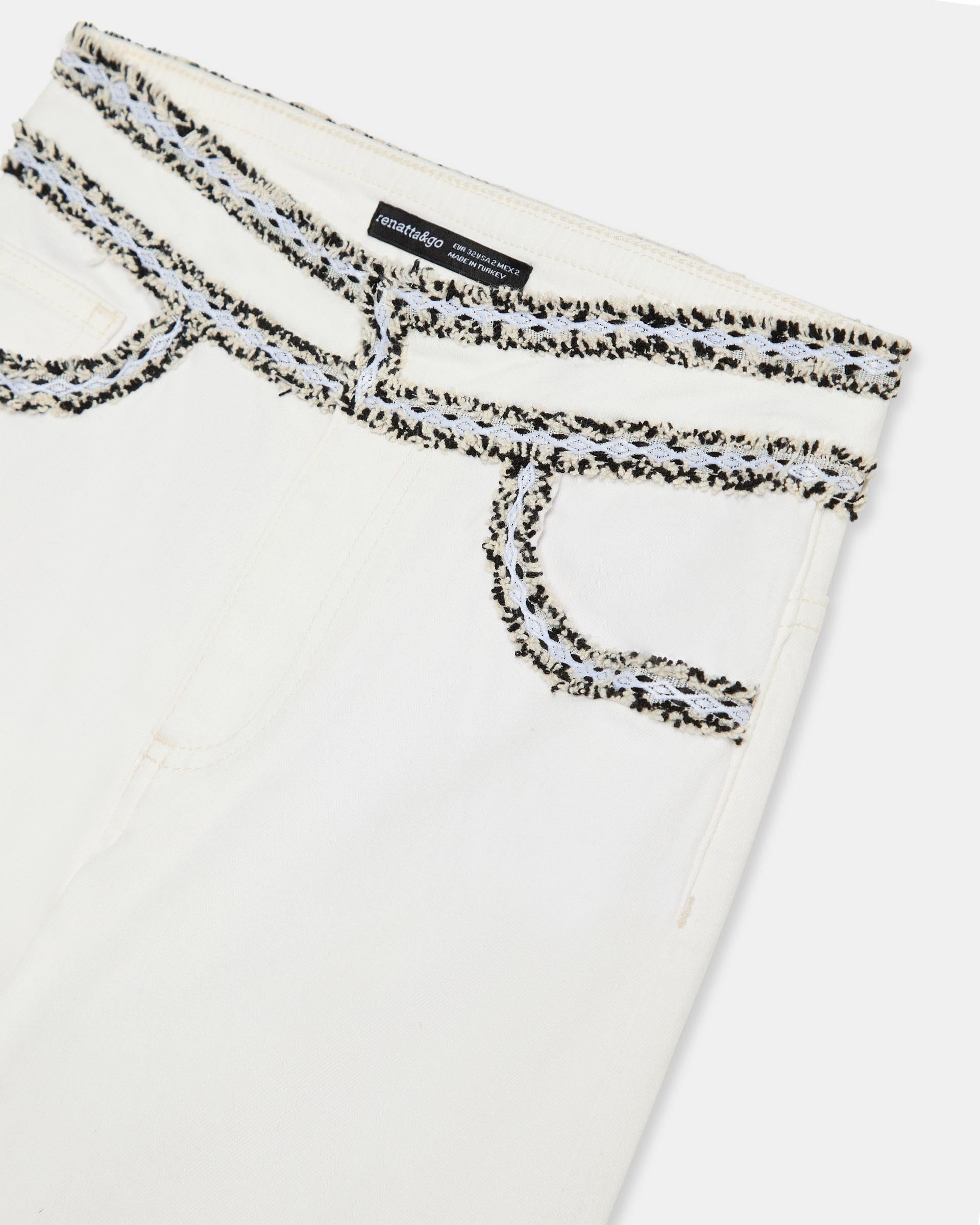Jeans Detalle Cinturilla Blanco