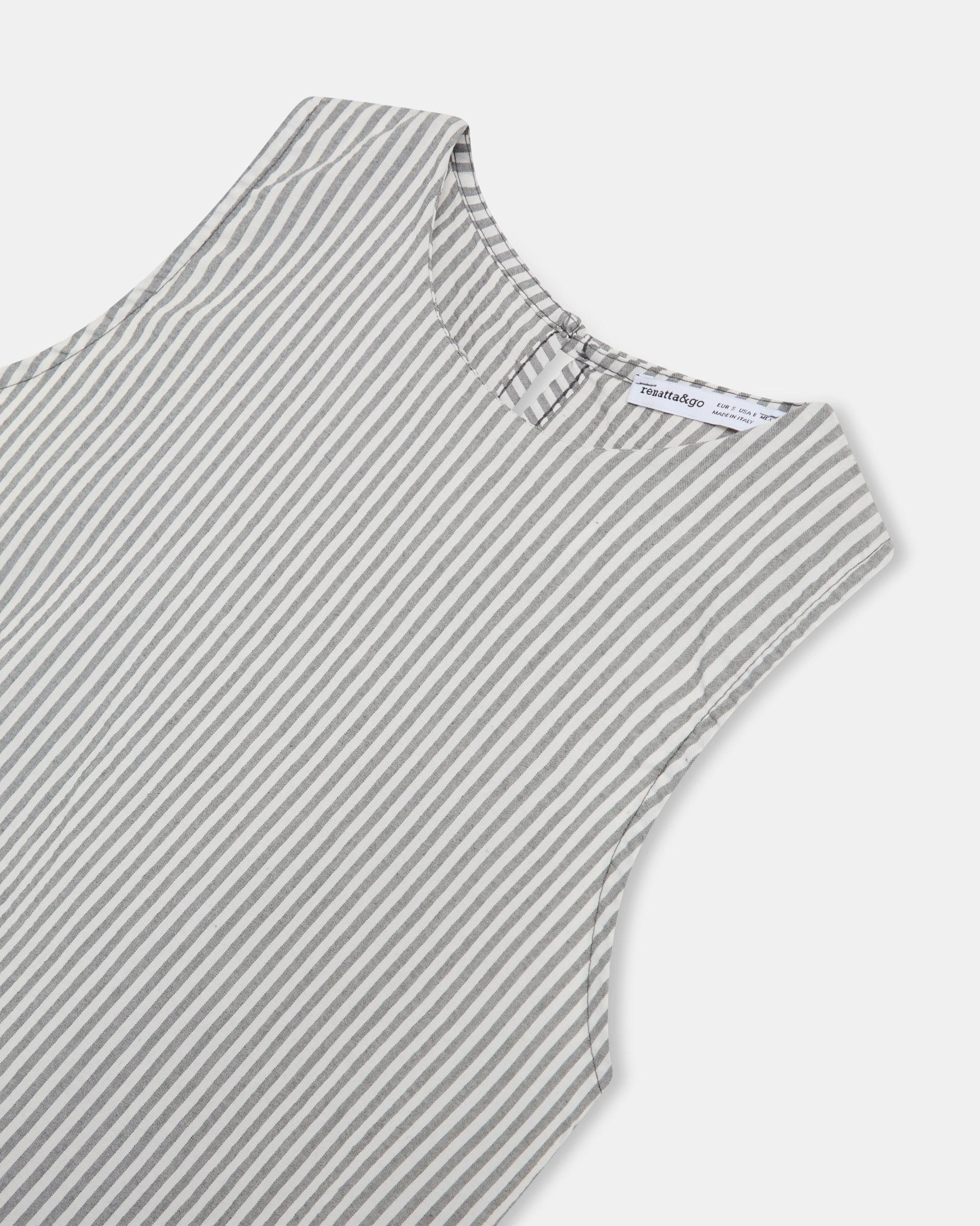 Top Rayas Bicolor Gris