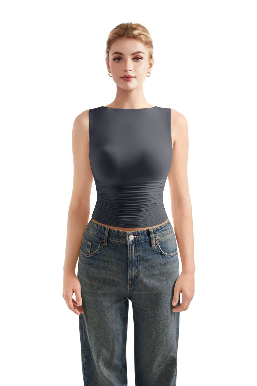 Buttery Soft Side Ruched Tank Top