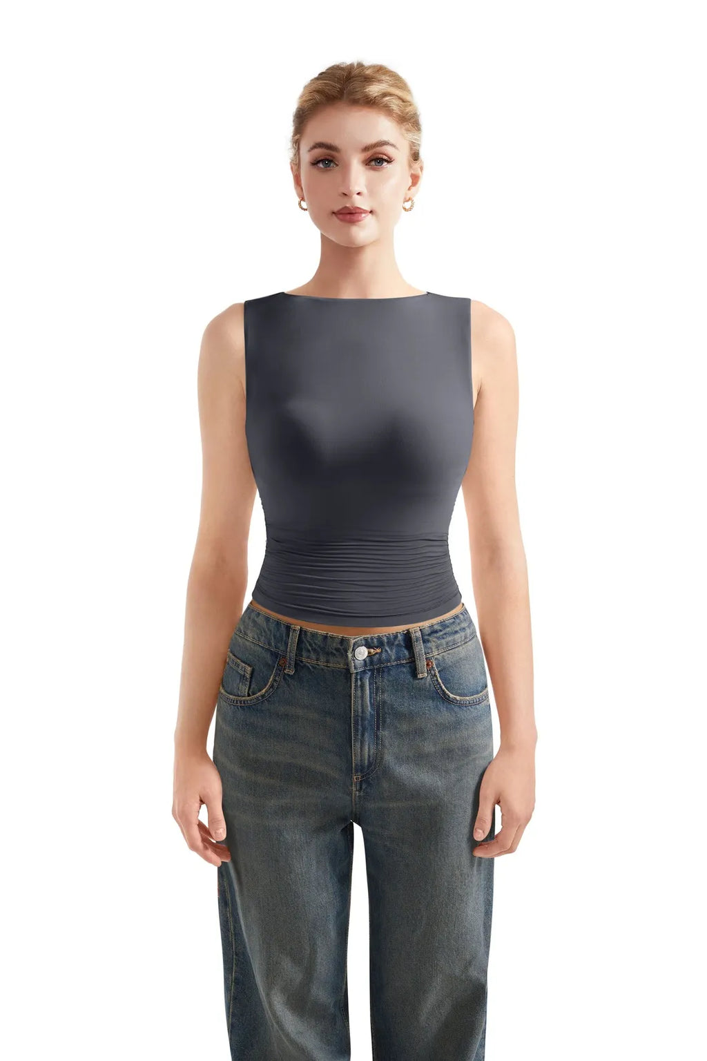 Buttery Soft Side Ruched Tank Top