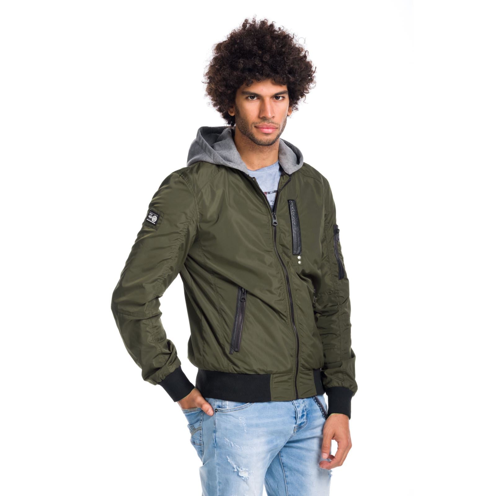 Chaqueta Bomber con Capucha Desmontable Hombre – Koroshi 1811JA13