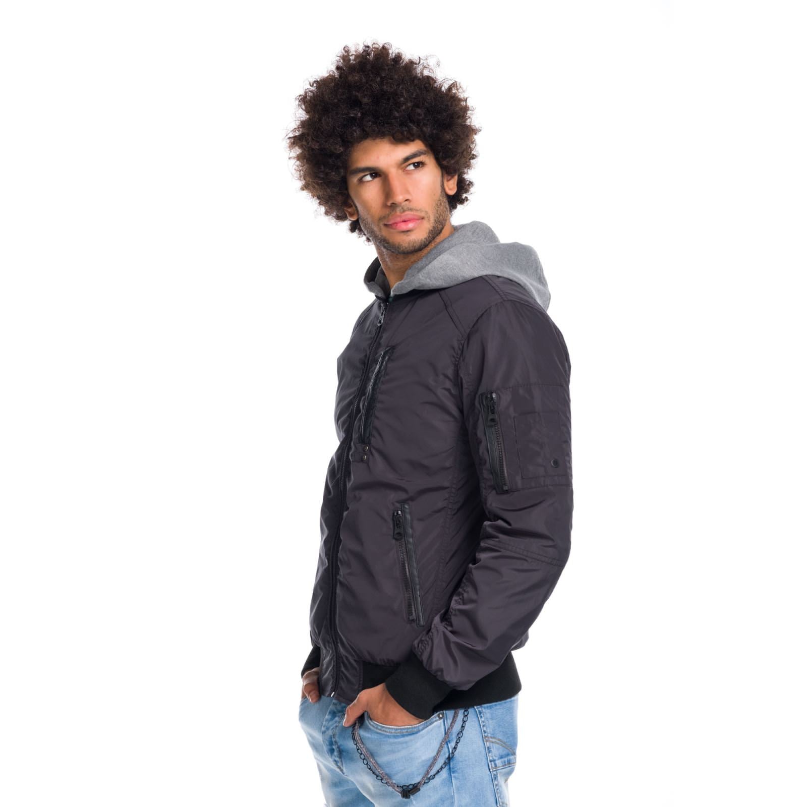 Chaqueta Bomber con Capucha Desmontable Hombre – Koroshi 1811JA13
