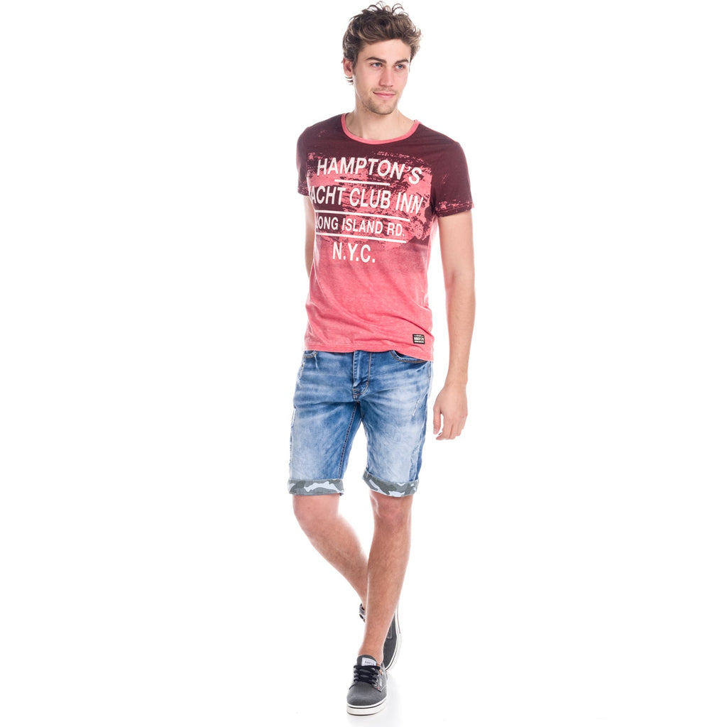 Camiseta Manga Corta Estampado Texto Degradado Hombre – Koroshi 1811MC02