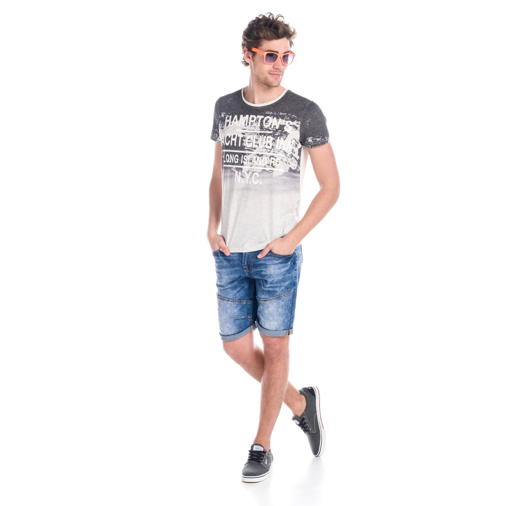 Camiseta Manga Corta Estampado Texto Degradado Hombre – Koroshi 1811MC02
