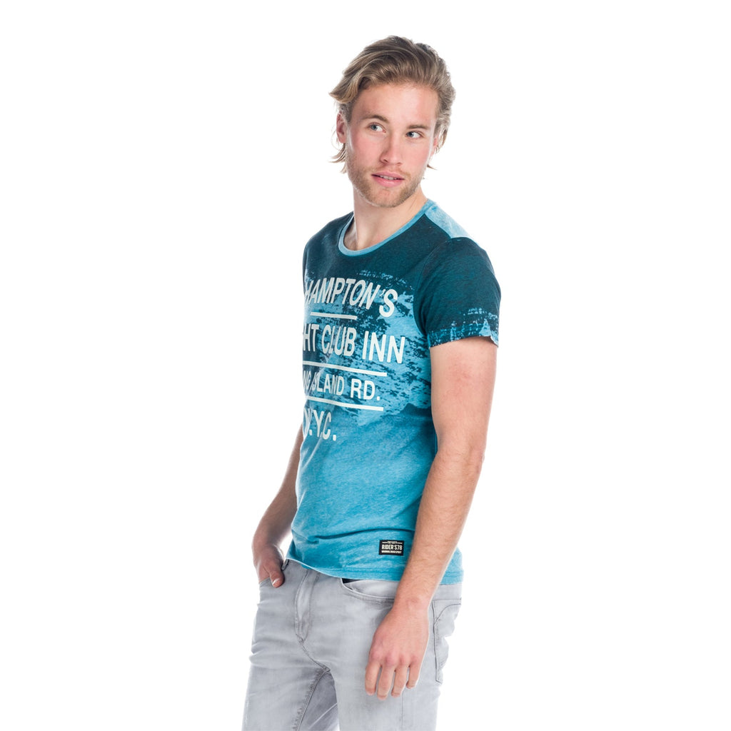 Camiseta Manga Corta Estampado Texto Degradado Hombre – Koroshi 1811MC02