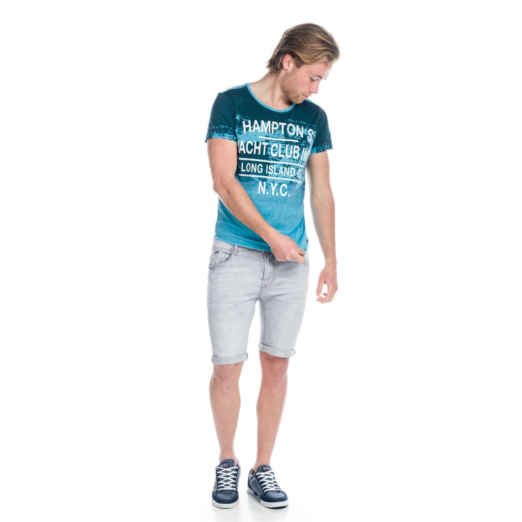 Camiseta Manga Corta Estampado Texto Degradado Hombre – Koroshi 1811MC02
