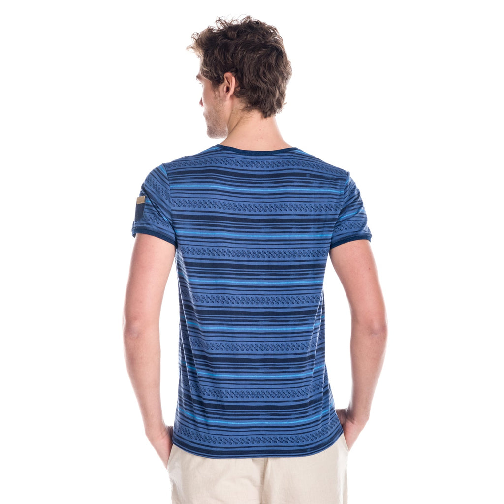 Camiseta Hombre Manga Corta Rayas Estampadas – Koroshi 1811MC15