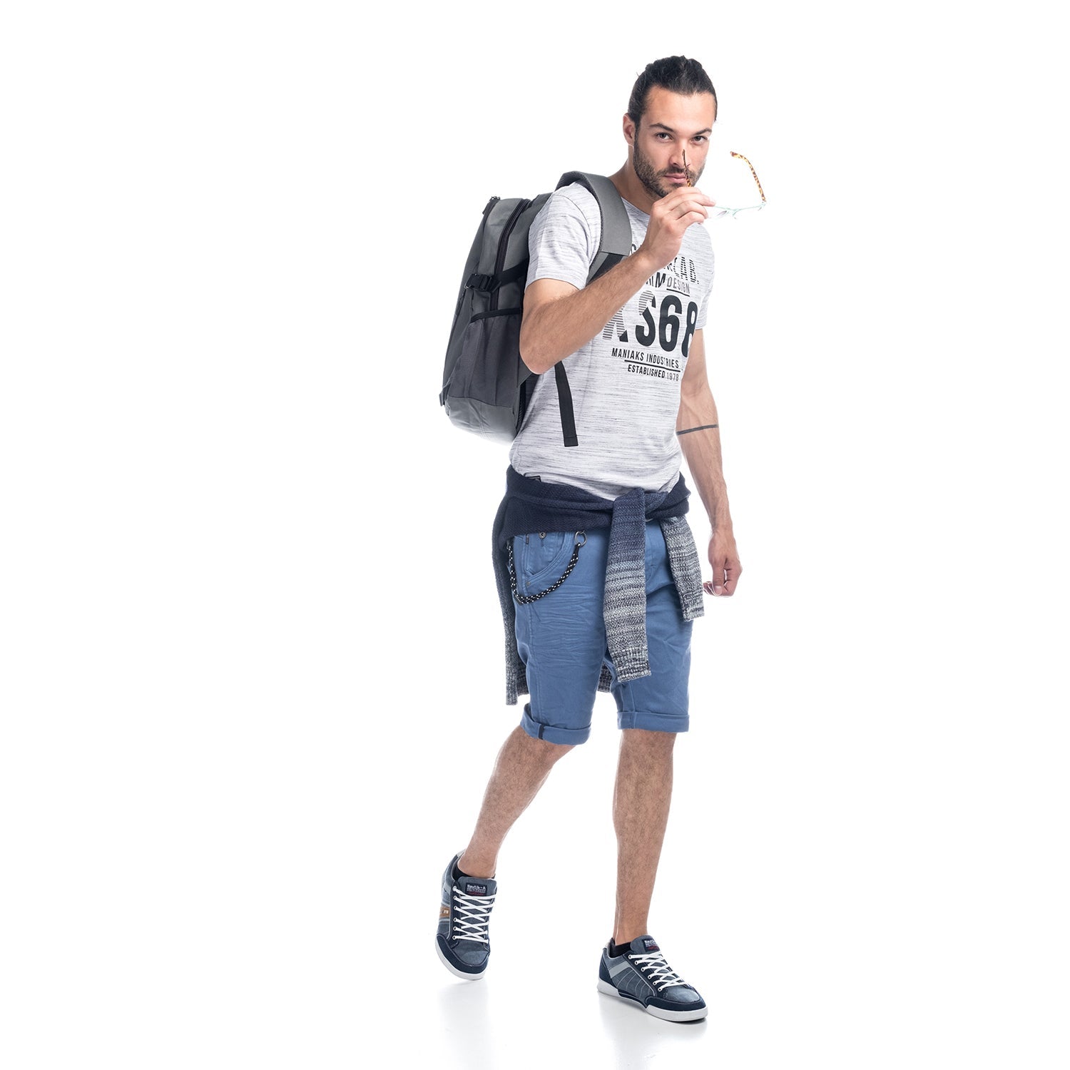 Camiseta Hombre Algodón Jaspeada con Letras – Koroshi 1811MC16