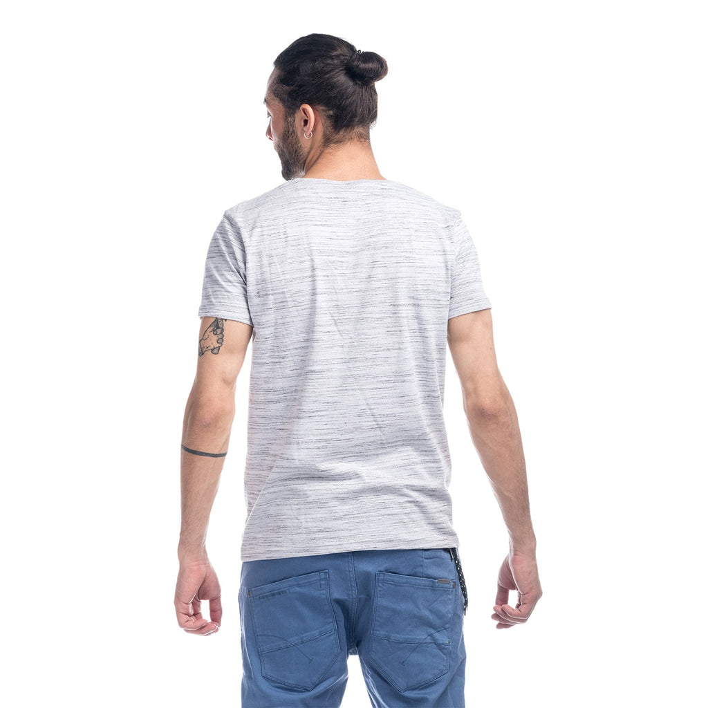 Camiseta Hombre Algodón Jaspeada con Letras – Koroshi 1811MC16