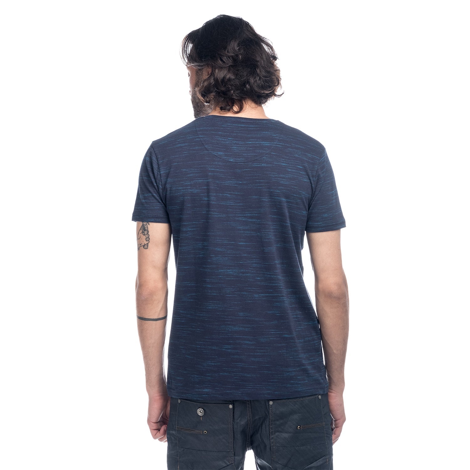Camiseta Hombre Algodón Jaspeada con Letras – Koroshi 1811MC16