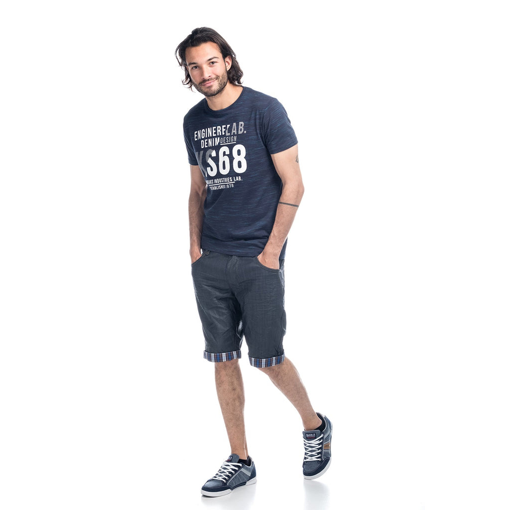 Camiseta Hombre Algodón Jaspeada con Letras – Koroshi 1811MC16