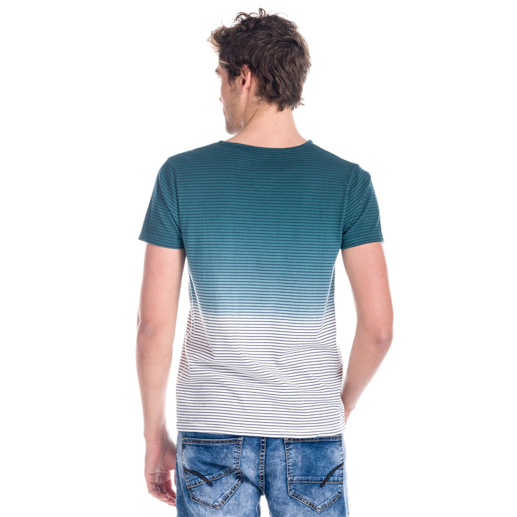 Camiseta Hombre Degradada Rayas con Bolsillo – Koroshi 1811MC34