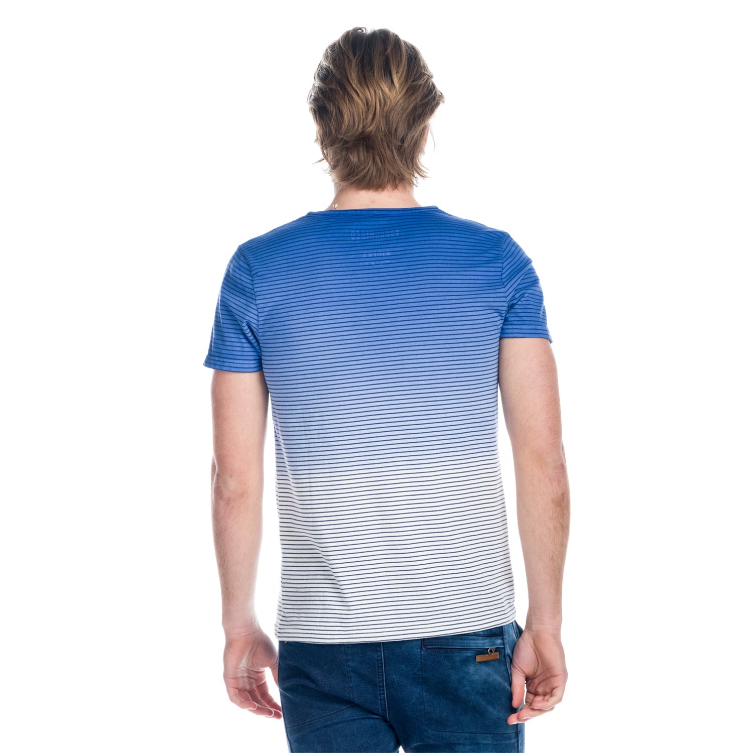 Camiseta Hombre Degradada Rayas con Bolsillo – Koroshi 1811MC34