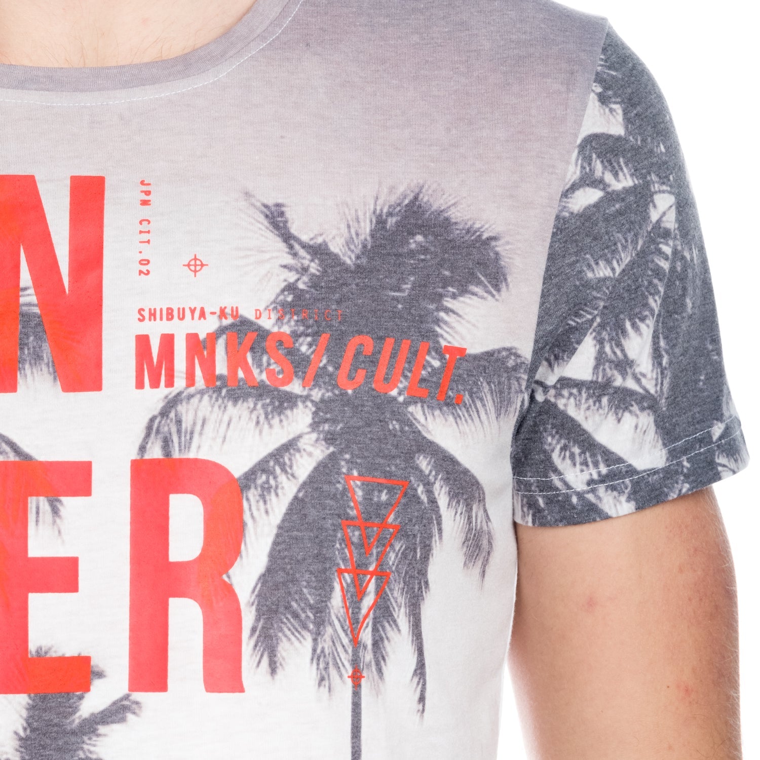 Camiseta Hombre Manga Corta Estampado Palmeras Wonder – Koroshi 1811MC36
