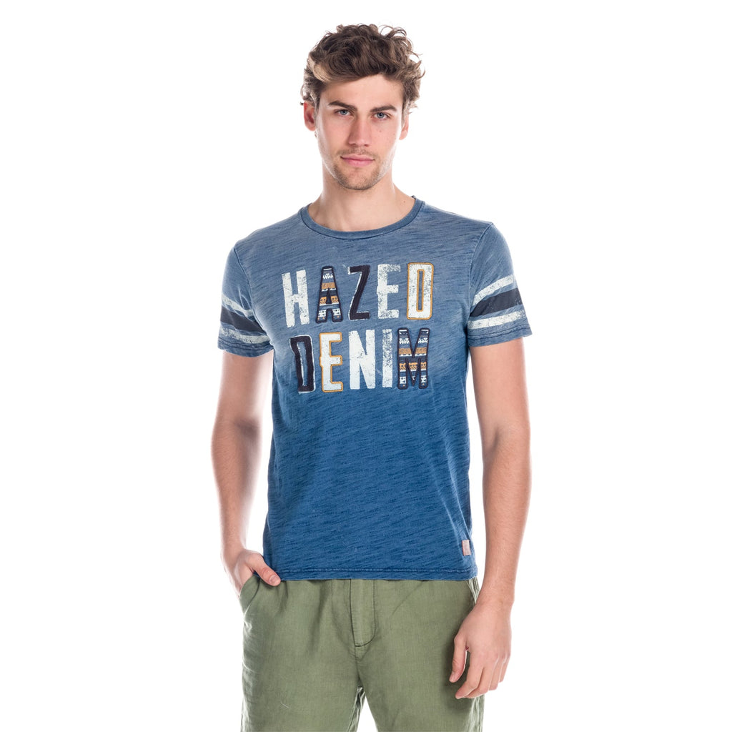 Camiseta Hombre Manga Corta Efecto Lavado Letras Bordadas – Koroshi 1811MC41