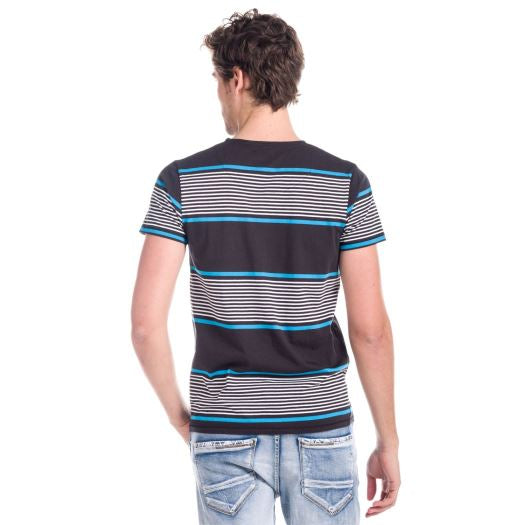 Camiseta Hombre Manga Corta Rayas Estampado Summer – Koroshi 1811MC45