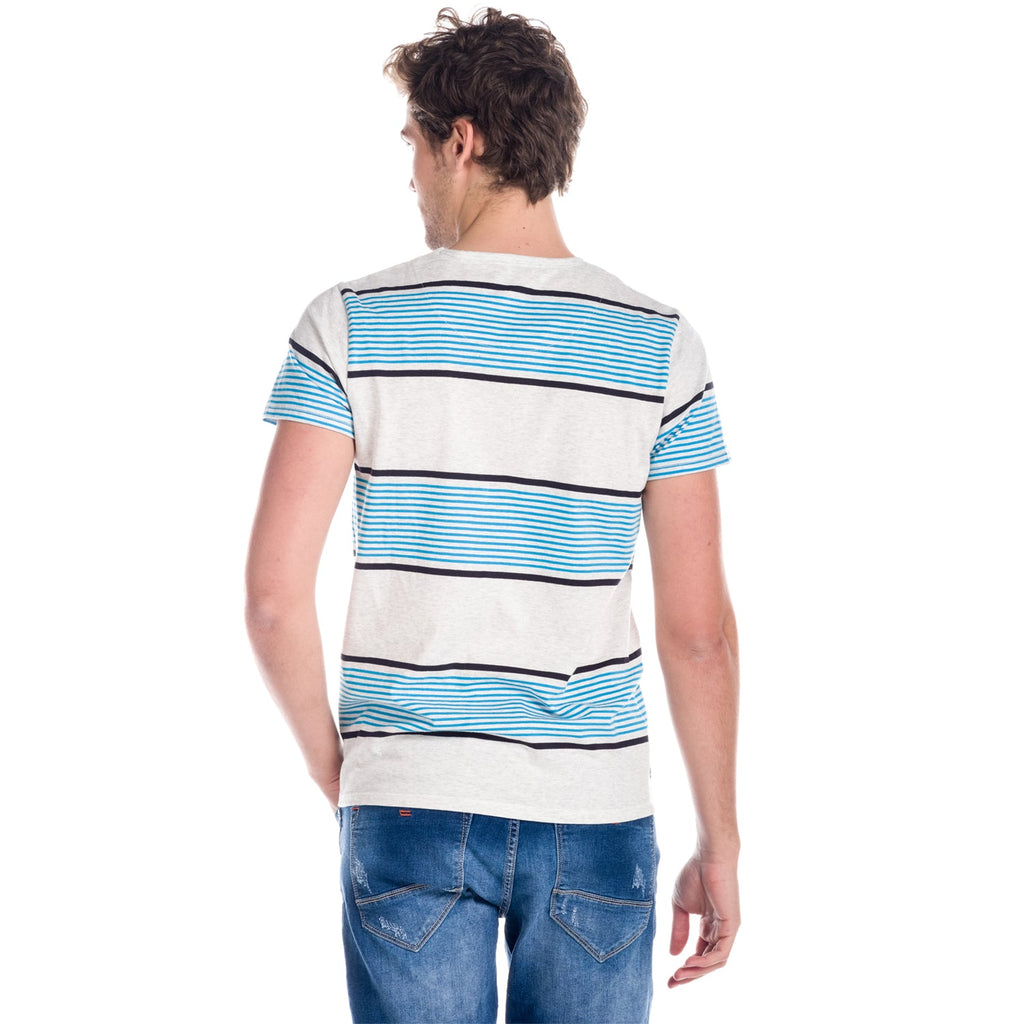 Camiseta Hombre Manga Corta Rayas Estampado Summer – Koroshi 1811MC45