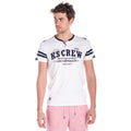 Camiseta Hombre Manga Corta Cuello Pico con Botones y Rayas – Koroshi 1811MC57
