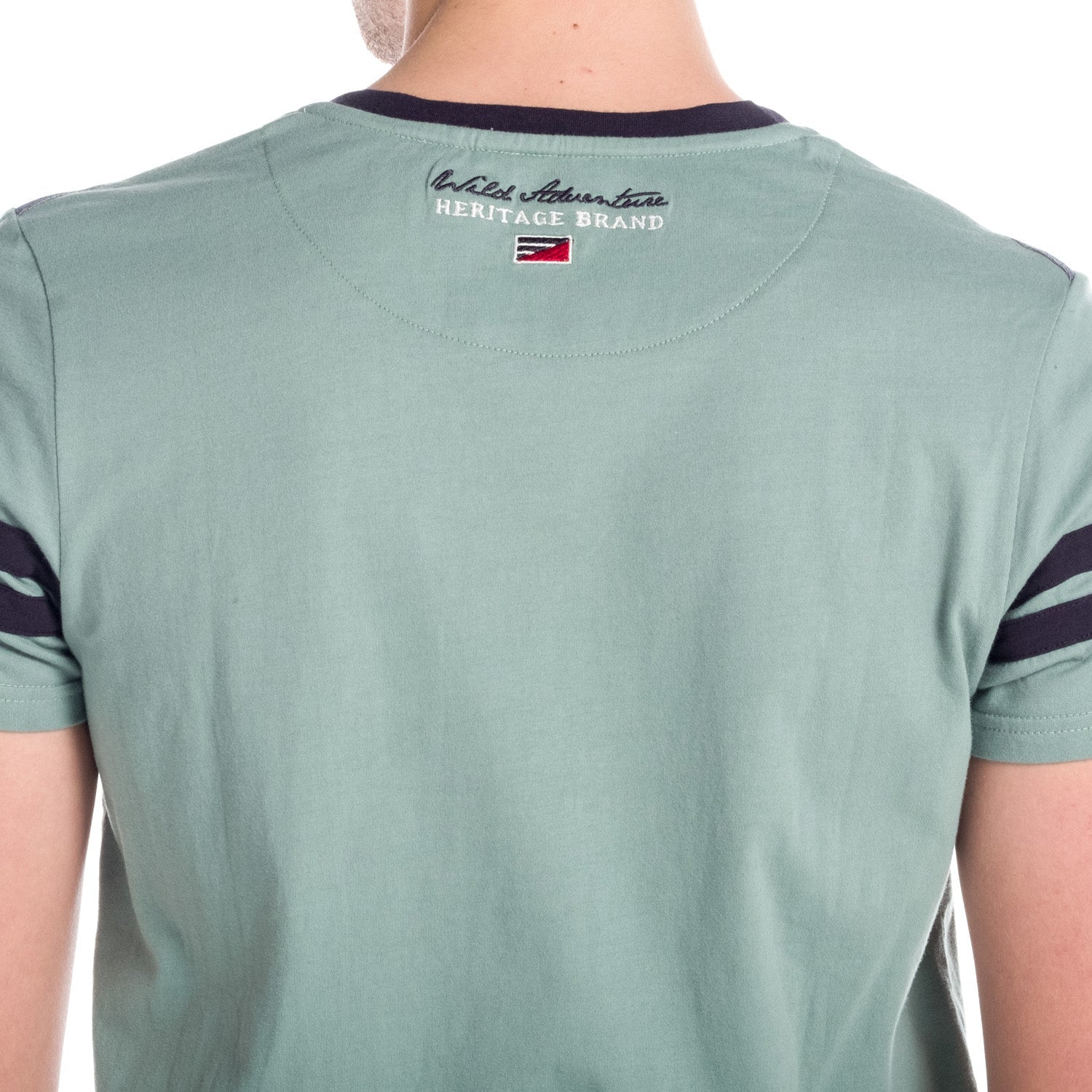 Camiseta Hombre Manga Corta Cuello Pico con Botones y Rayas – Koroshi 1811MC57