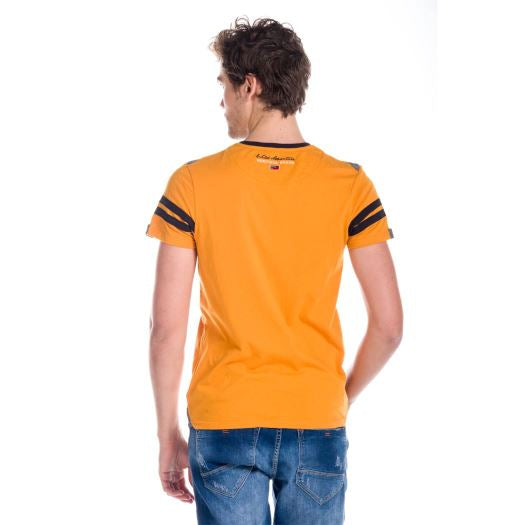 Camiseta Hombre Manga Corta Cuello Pico con Botones y Rayas – Koroshi 1811MC57