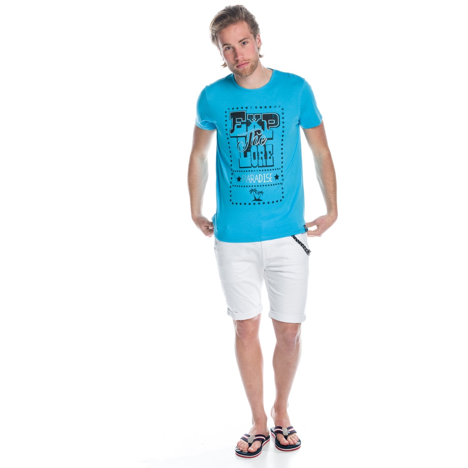 Camiseta Hombre Manga Corta Estampado Paradise – Koroshi 1811MC68