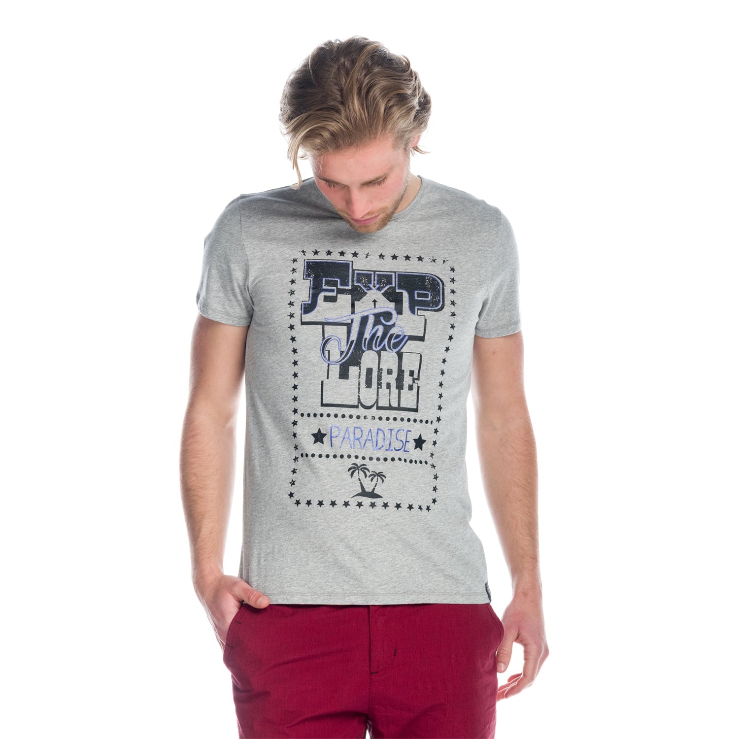 Camiseta Hombre Manga Corta Estampado Paradise – Koroshi 1811MC68