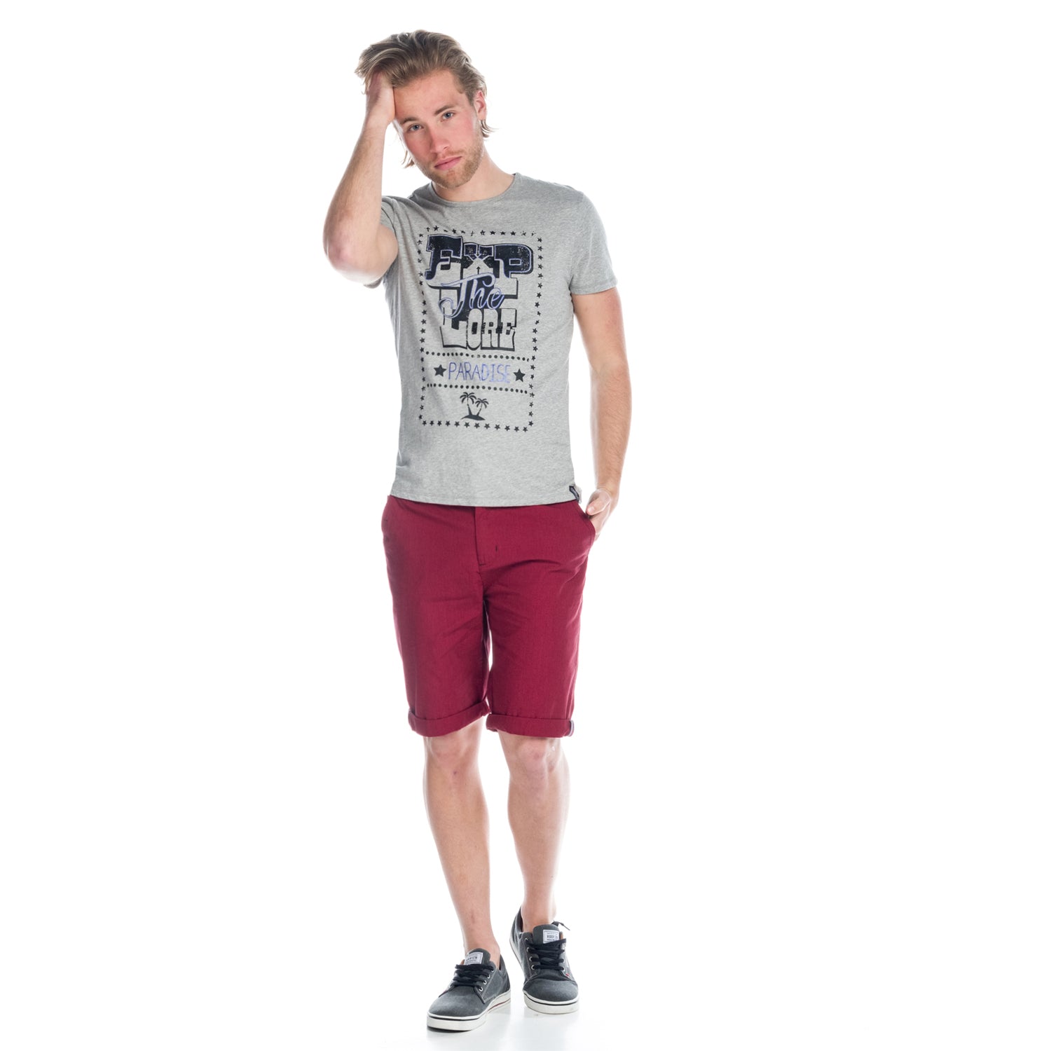 Camiseta Hombre Manga Corta Estampado Paradise – Koroshi 1811MC68