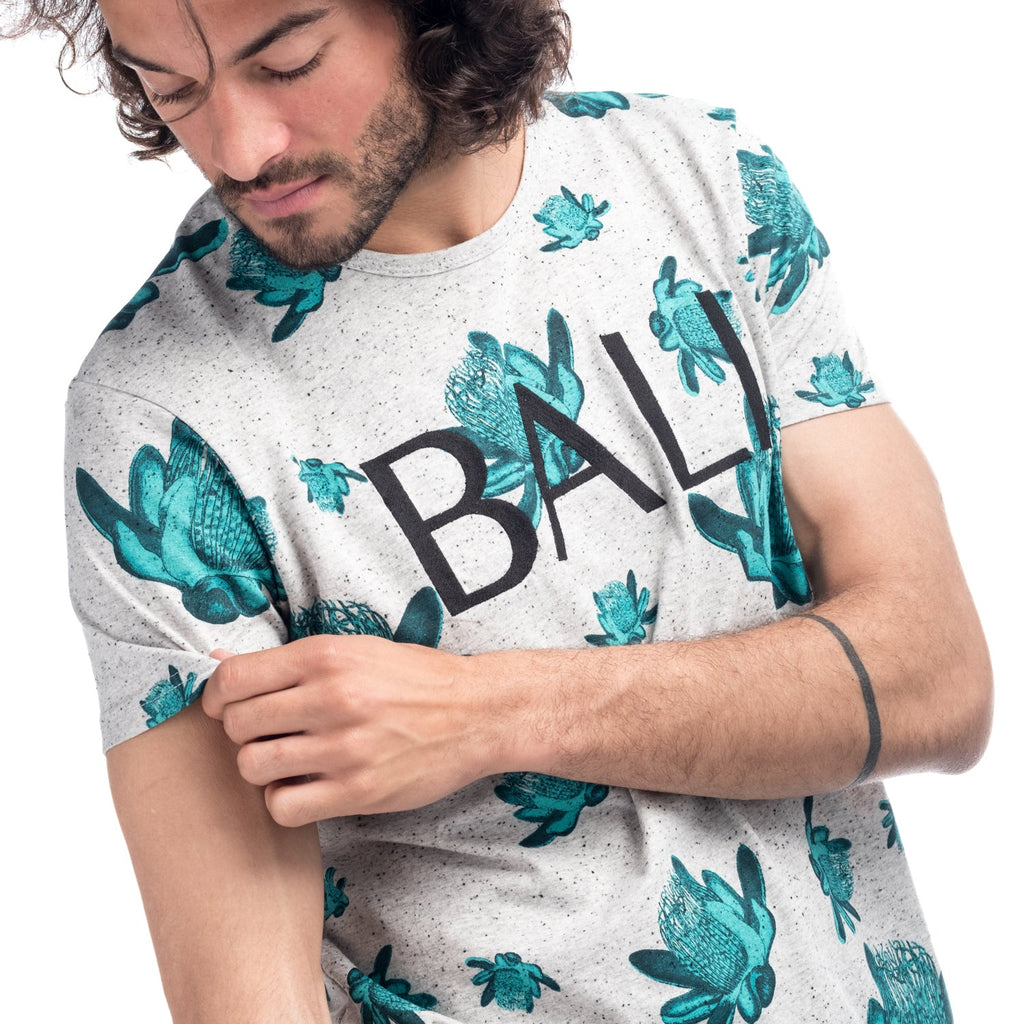 Camiseta Hombre Manga Corta Estampado Floral Bali – Koroshi 1811MC71