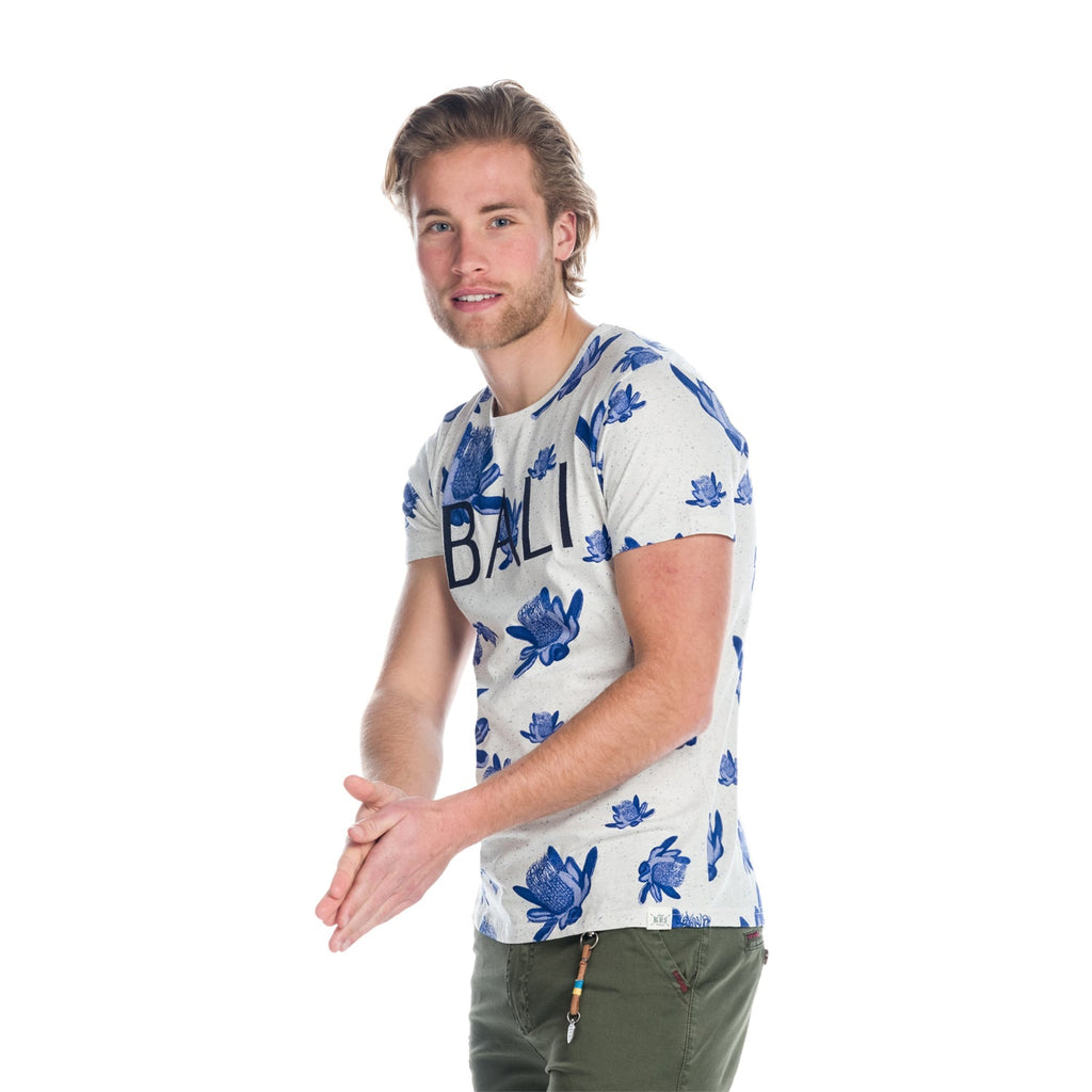 Camiseta Hombre Manga Corta Estampado Floral Bali – Koroshi 1811MC71