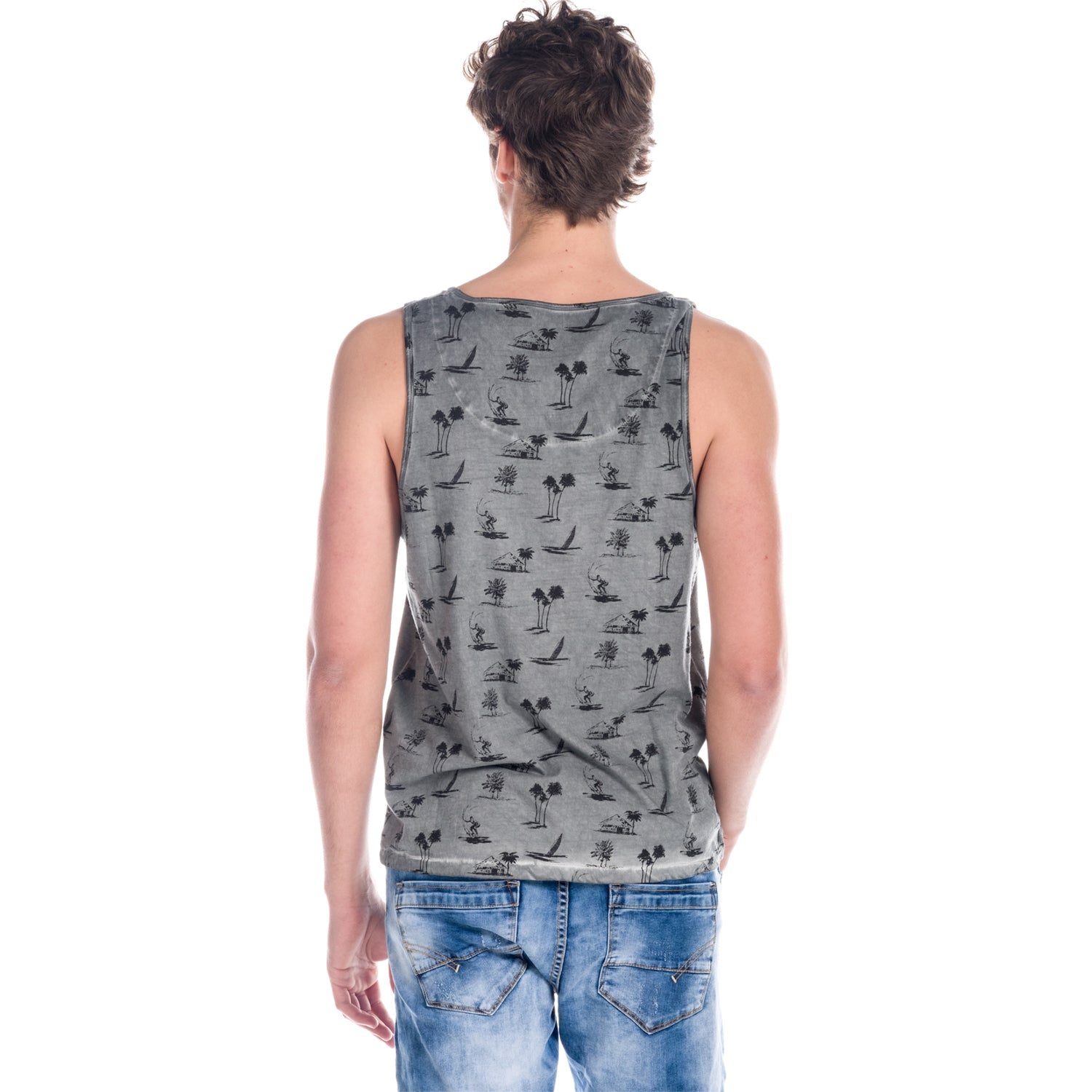 Camiseta de Tirantes Hombre Estampado Palmeras – Koroshi 1811MS10