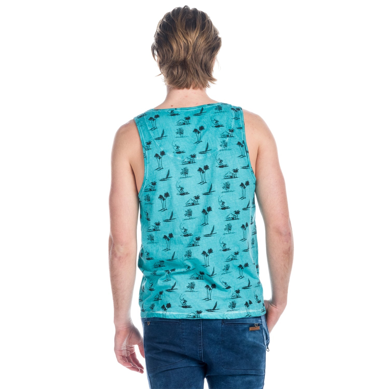 Camiseta de Tirantes Hombre Estampado Palmeras – Koroshi 1811MS10