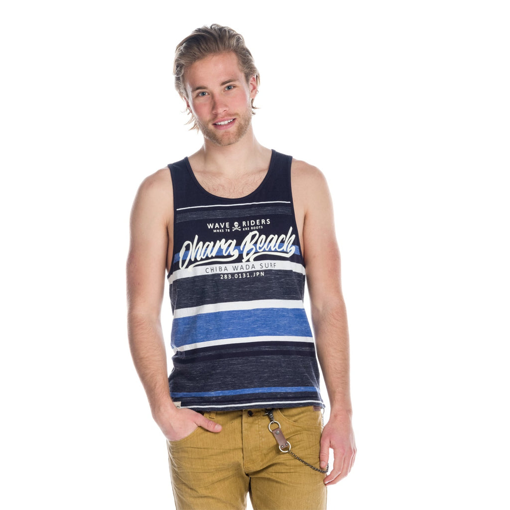 Camiseta de Tirantes Hombre Rayas con Letras – Koroshi 1811MS23