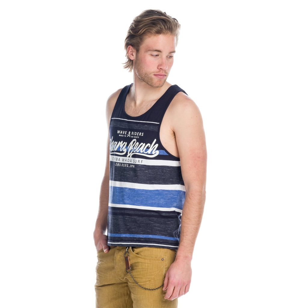 Camiseta de Tirantes Hombre Rayas con Letras – Koroshi 1811MS23