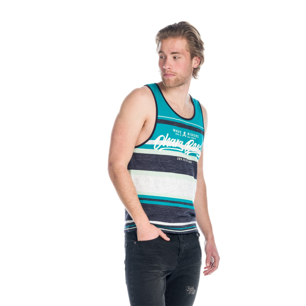 Camiseta de Tirantes Hombre Rayas con Letras – Koroshi 1811MS23