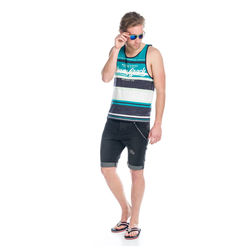 Camiseta de Tirantes Hombre Rayas con Letras – Koroshi 1811MS23