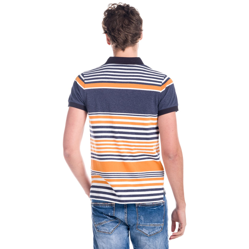 Polo Manga Corta Hombre Rayas Estampado Índigo – Koroshi 1811PC17